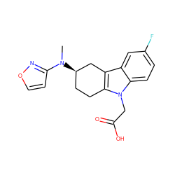 CN(c1ccon1)[C@@H]1CCc2c(c3cc(F)ccc3n2CC(=O)O)C1 ZINC000118872136