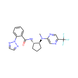 CN(c1cnc(C(F)(F)F)cn1)[C@H]1CCC[C@@H]1NC(=O)c1ccccc1-n1nccn1 ZINC001772642344