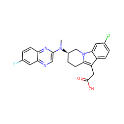 CN(c1cnc2cc(F)ccc2n1)[C@@H]1CCc2c(CC(=O)O)c3ccc(Cl)cc3n2C1 ZINC000203539112