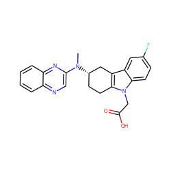 CN(c1cnc2ccccc2n1)[C@H]1CCc2c(c3cc(F)ccc3n2CC(=O)O)C1 ZINC000118875213