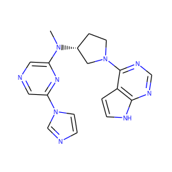 CN(c1cncc(-n2ccnc2)n1)[C@@H]1CCN(c2ncnc3[nH]ccc23)C1 ZINC001772582973