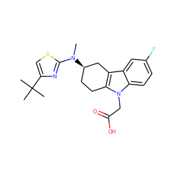 CN(c1nc(C(C)(C)C)cs1)[C@@H]1CCc2c(c3cc(F)ccc3n2CC(=O)O)C1 ZINC000118884186