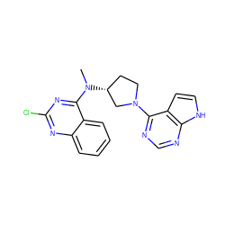 CN(c1nc(Cl)nc2ccccc12)[C@@H]1CCN(c2ncnc3[nH]ccc23)C1 ZINC000143216718