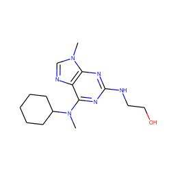 CN(c1nc(NCCO)nc2c1ncn2C)C1CCCCC1 ZINC000027330931