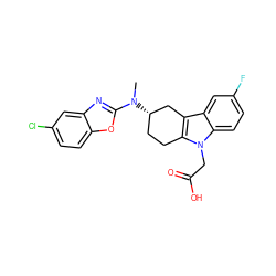 CN(c1nc2cc(Cl)ccc2o1)[C@H]1CCc2c(c3cc(F)ccc3n2CC(=O)O)C1 ZINC000072317224