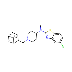 CN(c1nc2cc(Cl)ccc2s1)C1CCN(CC2=CC[C@H]3C[C@@H]2C3(C)C)CC1 ZINC000028957174