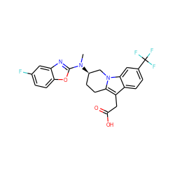 CN(c1nc2cc(F)ccc2o1)[C@@H]1CCc2c(CC(=O)O)c3ccc(C(F)(F)F)cc3n2C1 ZINC000203541420