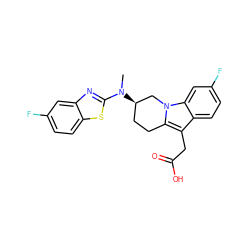 CN(c1nc2cc(F)ccc2s1)[C@@H]1CCc2c(CC(=O)O)c3ccc(F)cc3n2C1 ZINC000203541118