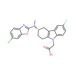 CN(c1nc2ccc(Cl)cc2o1)[C@H]1CCc2c(c3cc(F)ccc3n2CC(=O)O)C1 ZINC000118881452