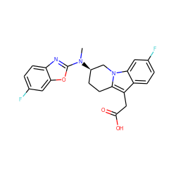 CN(c1nc2ccc(F)cc2o1)[C@@H]1CCc2c(CC(=O)O)c3ccc(F)cc3n2C1 ZINC000203541125