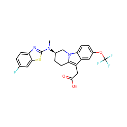 CN(c1nc2ccc(F)cc2s1)[C@@H]1CCc2c(CC(=O)O)c3cc(OC(F)(F)F)ccc3n2C1 ZINC000203541416