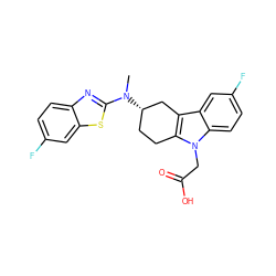 CN(c1nc2ccc(F)cc2s1)[C@H]1CCc2c(c3cc(F)ccc3n2CC(=O)O)C1 ZINC000072317222