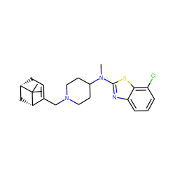 CN(c1nc2cccc(Cl)c2s1)C1CCN(CC2=CC[C@H]3C[C@@H]2C3(C)C)CC1 ZINC000028957186