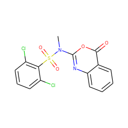 CN(c1nc2ccccc2c(=O)o1)S(=O)(=O)c1c(Cl)cccc1Cl ZINC000027902625