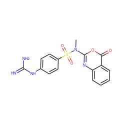 CN(c1nc2ccccc2c(=O)o1)S(=O)(=O)c1ccc(NC(=N)N)cc1 ZINC000027885212