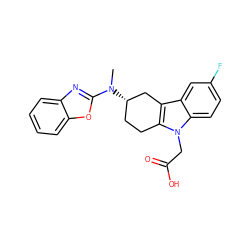 CN(c1nc2ccccc2o1)[C@H]1CCc2c(c3cc(F)ccc3n2CC(=O)O)C1 ZINC000118879475