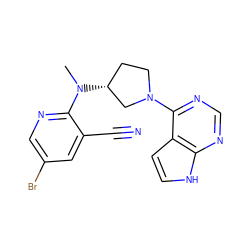 CN(c1ncc(Br)cc1C#N)[C@@H]1CCN(c2ncnc3[nH]ccc23)C1 ZINC000141995948