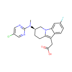 CN(c1ncc(Cl)cn1)[C@@H]1CCc2c(CC(=O)O)c3ccc(F)cc3n2C1 ZINC000203541108