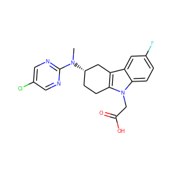 CN(c1ncc(Cl)cn1)[C@H]1CCc2c(c3cc(F)ccc3n2CC(=O)O)C1 ZINC000145817307