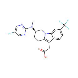 CN(c1ncc(F)cn1)[C@@H]1CCc2c(CC(=O)O)c3ccc(C(F)(F)F)cc3n2C1 ZINC000144569604