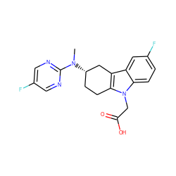 CN(c1ncc(F)cn1)[C@H]1CCc2c(c3cc(F)ccc3n2CC(=O)O)C1 ZINC000072317223