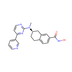 CN(c1nccc(-c2cccnc2)n1)[C@@H]1CCc2ccc(C(=O)NO)cc2C1 ZINC000113783505