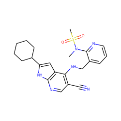 CN(c1ncccc1CNc1c(C#N)cnc2[nH]c(C3CCCCC3)cc12)S(C)(=O)=O ZINC000095595375