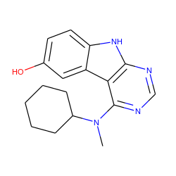 CN(c1ncnc2[nH]c3ccc(O)cc3c12)C1CCCCC1 ZINC000653671421