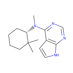 CN(c1ncnc2[nH]ccc12)[C@H]1CCCCC1(C)C ZINC000066258537