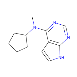 CN(c1ncnc2[nH]ccc12)C1CCCC1 ZINC000066261937