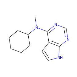 CN(c1ncnc2[nH]ccc12)C1CCCCC1 ZINC000066251010