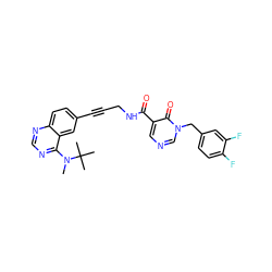 CN(c1ncnc2ccc(C#CCNC(=O)c3cncn(Cc4ccc(F)c(F)c4)c3=O)cc12)C(C)(C)C ZINC000096176276