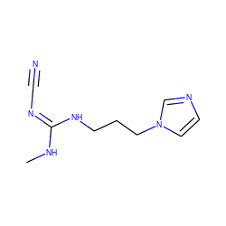 CN/C(=N/C#N)NCCCn1ccnc1 ZINC000034428119