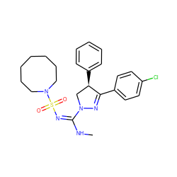 CN/C(=N/S(=O)(=O)N1CCCCCCC1)N1C[C@@H](c2ccccc2)C(c2ccc(Cl)cc2)=N1 ZINC000028525017