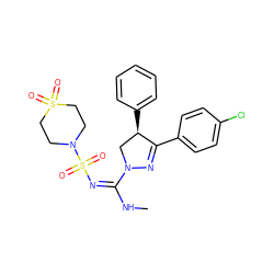 CN/C(=N/S(=O)(=O)N1CCS(=O)(=O)CC1)N1C[C@@H](c2ccccc2)C(c2ccc(Cl)cc2)=N1 ZINC000028526477