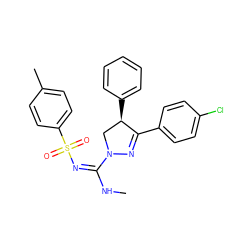 CN/C(=N/S(=O)(=O)c1ccc(C)cc1)N1C[C@@H](c2ccccc2)C(c2ccc(Cl)cc2)=N1 ZINC000013559259