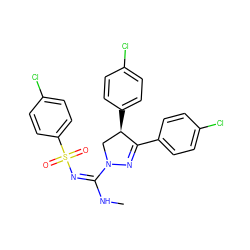 CN/C(=N/S(=O)(=O)c1ccc(Cl)cc1)N1C[C@@H](c2ccc(Cl)cc2)C(c2ccc(Cl)cc2)=N1 ZINC000027721785