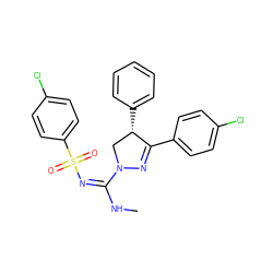 CN/C(=N/S(=O)(=O)c1ccc(Cl)cc1)N1C[C@H](c2ccccc2)C(c2ccc(Cl)cc2)=N1 ZINC000003964747