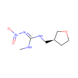 CN/C(=N\[N+](=O)[O-])NC[C@@H]1CCOC1 ZINC000013827799