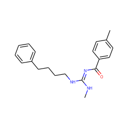 CN/C(=N\C(=O)c1ccc(C)cc1)NCCCCc1ccccc1 ZINC000026848129