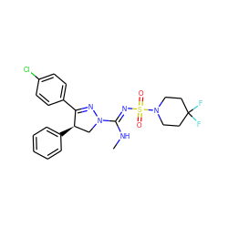 CN/C(=N\S(=O)(=O)N1CCC(F)(F)CC1)N1C[C@@H](c2ccccc2)C(c2ccc(Cl)cc2)=N1 ZINC000045301002