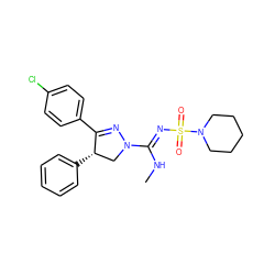 CN/C(=N\S(=O)(=O)N1CCCCC1)N1C[C@H](c2ccccc2)C(c2ccc(Cl)cc2)=N1 ZINC000004847321