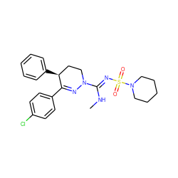 CN/C(=N\S(=O)(=O)N1CCCCC1)N1CC[C@H](c2ccccc2)C(c2ccc(Cl)cc2)=N1 ZINC000045289504