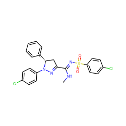 CN/C(=N\S(=O)(=O)c1ccc(Cl)cc1)C1=NN(c2ccc(Cl)cc2)[C@H](c2ccccc2)C1 ZINC000049033242