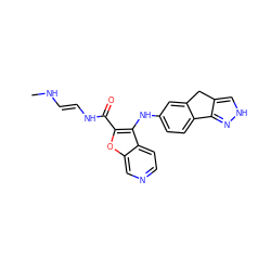 CN/C=C/NC(=O)c1oc2cnccc2c1Nc1ccc2c(c1)Cc1c[nH]nc1-2 ZINC000101395024