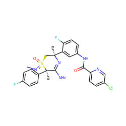 CN=[S@@]1(=O)C[C@@](C)(c2cc(NC(=O)c3ccc(Cl)cn3)ccc2F)N=C(N)[C@@]1(C)c1ccc(F)cc1 ZINC000218478307