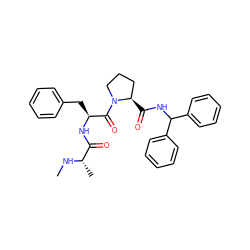 CN[C@@H](C)C(=O)N[C@@H](Cc1ccccc1)C(=O)N1CCC[C@H]1C(=O)NC(c1ccccc1)c1ccccc1 ZINC000072142622