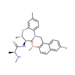 CN[C@@H](C)C(=O)N[C@@H]1C(=O)N(Cc2c(OC)ccc3cc(Br)ccc23)c2ccc(C)cc2O[C@H]1C ZINC000143929595