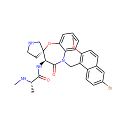 CN[C@@H](C)C(=O)N[C@@H]1C(=O)N(Cc2c(OC)ccc3cc(Br)ccc23)c2ccccc2O[C@@]12CCNC2 ZINC000220139462