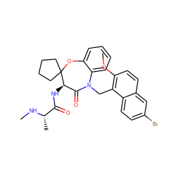 CN[C@@H](C)C(=O)N[C@@H]1C(=O)N(Cc2c(OC)ccc3cc(Br)ccc23)c2ccccc2OC12CCCC2 ZINC001772584171